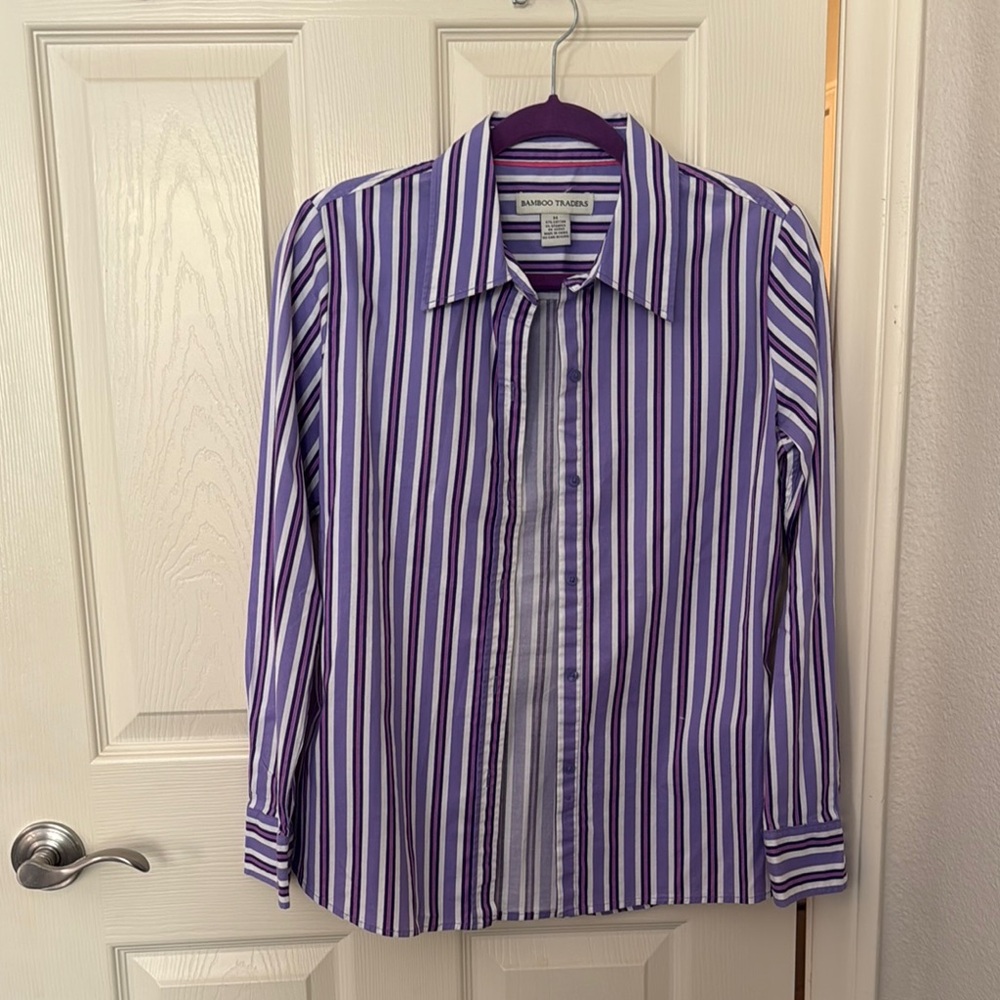 Women’s striped button up shirt